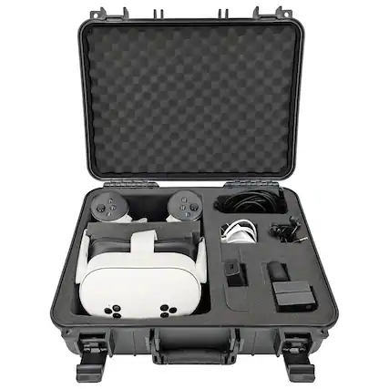CASEMATIX - Hard Shell Custom Travel Case for Meta Quest 3S, 3 and 2 VR Headsets - Black