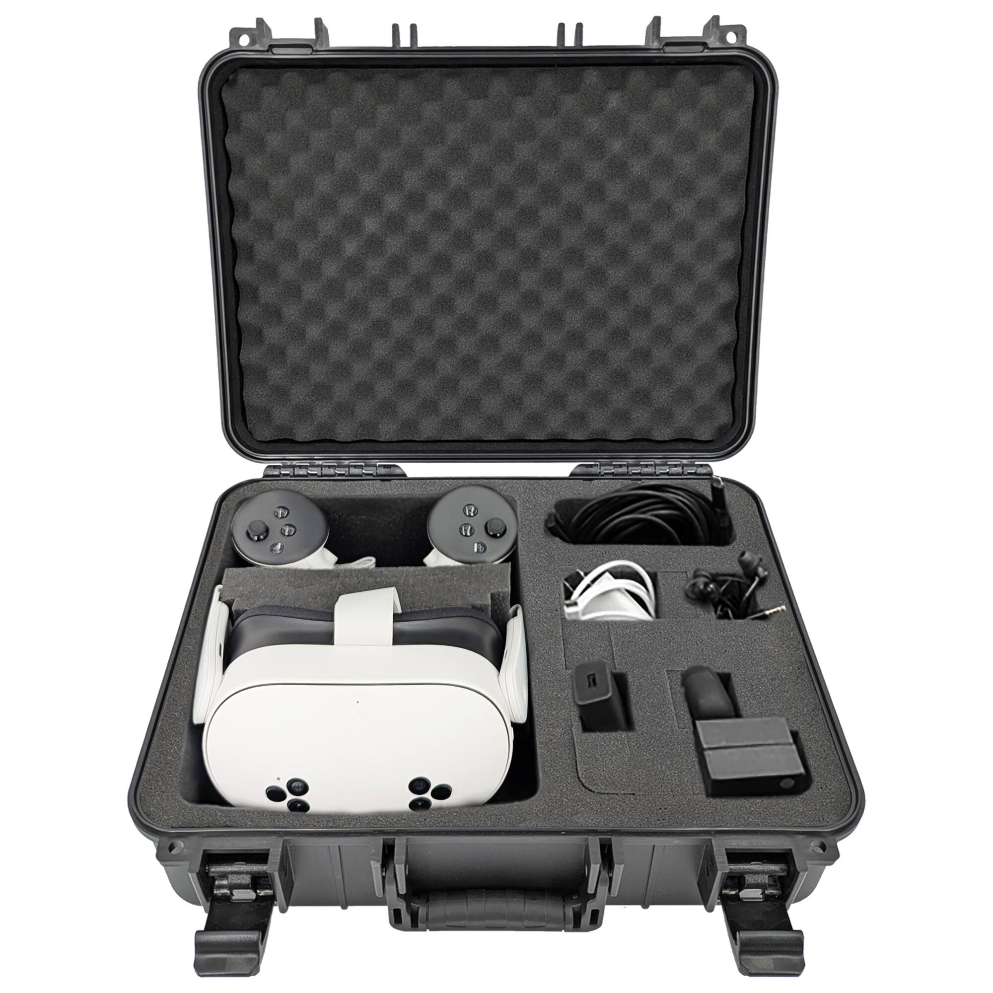 CASEMATIX - Hard Shell Custom Travel Case for Meta Quest 3S, 3 and 2 VR Headsets - Black