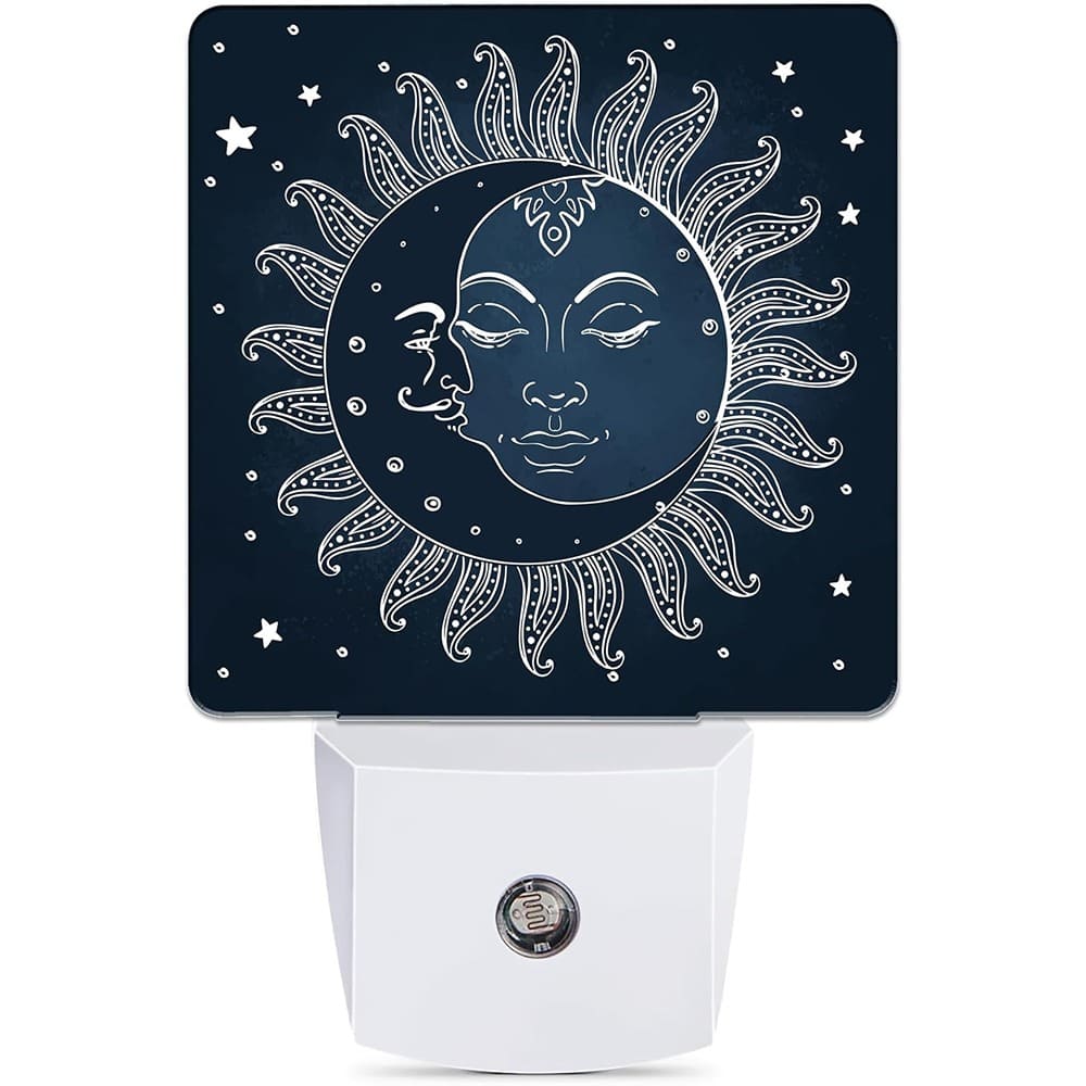 MOSZAR LLC - Sun Moon Night Light, Dusk-to-Dawn Sensor, Energy-Efficient Plug-In