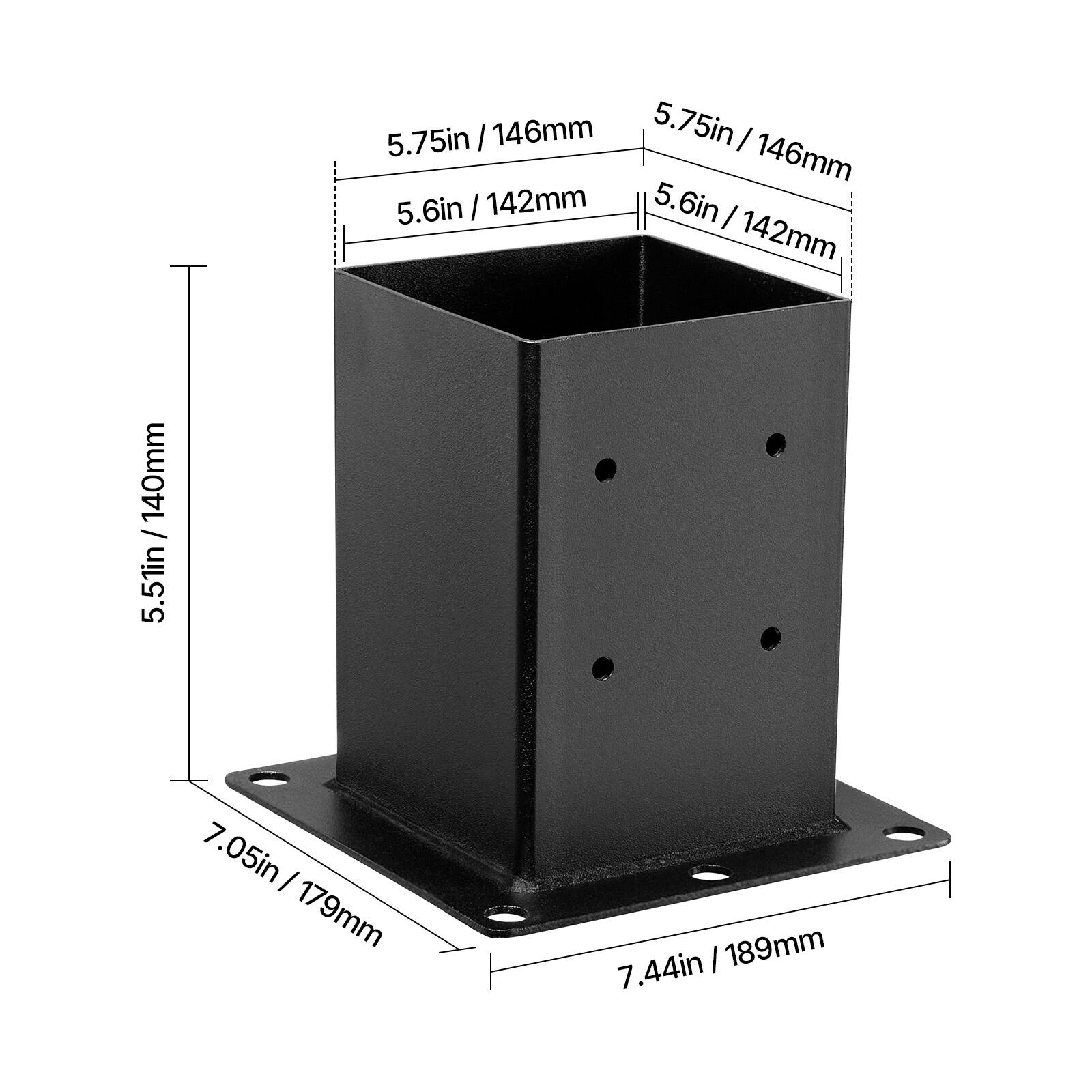 5.75in / 146mm  
5.6in / 142mm  
5.51in / 140mm  
7.05in / 179mm  
7.44in / 189mm