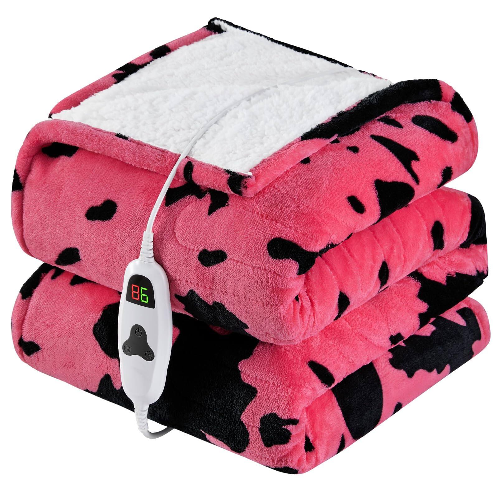 Pink Black Highland Cow 62"x84"