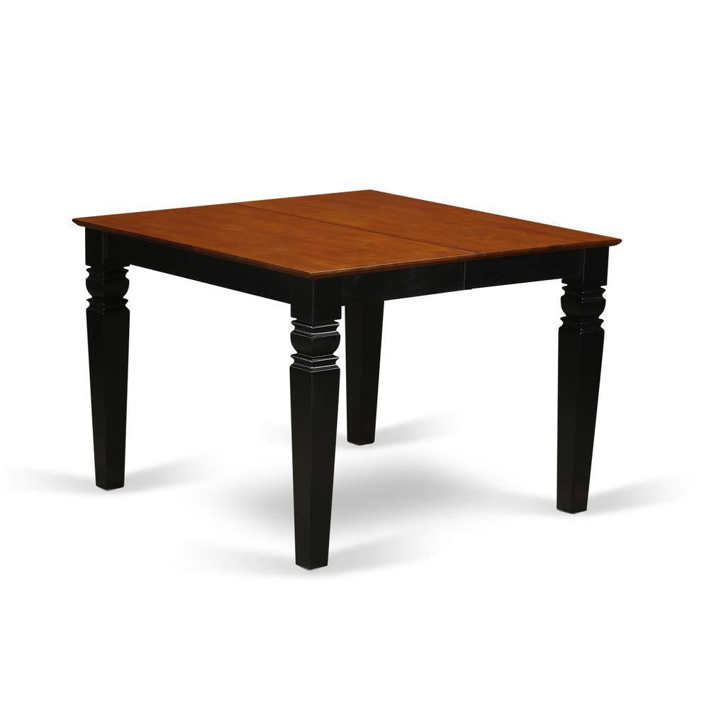 Angle. East West Furniture - WENI7-BCH-C 7 Pc Dining set with a Dining Table and 6 Kitchen Chairs in Black - Black & Cherry.