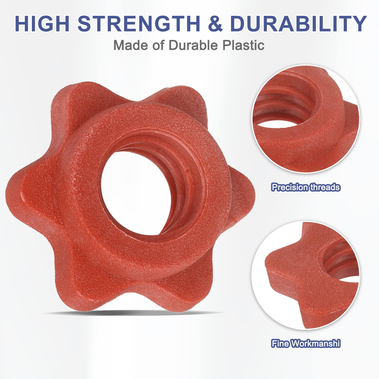 HIGH STRENGTH & DURABILITY  
Made of Durable Plastic  
Precision threads  
Fine Workmanship