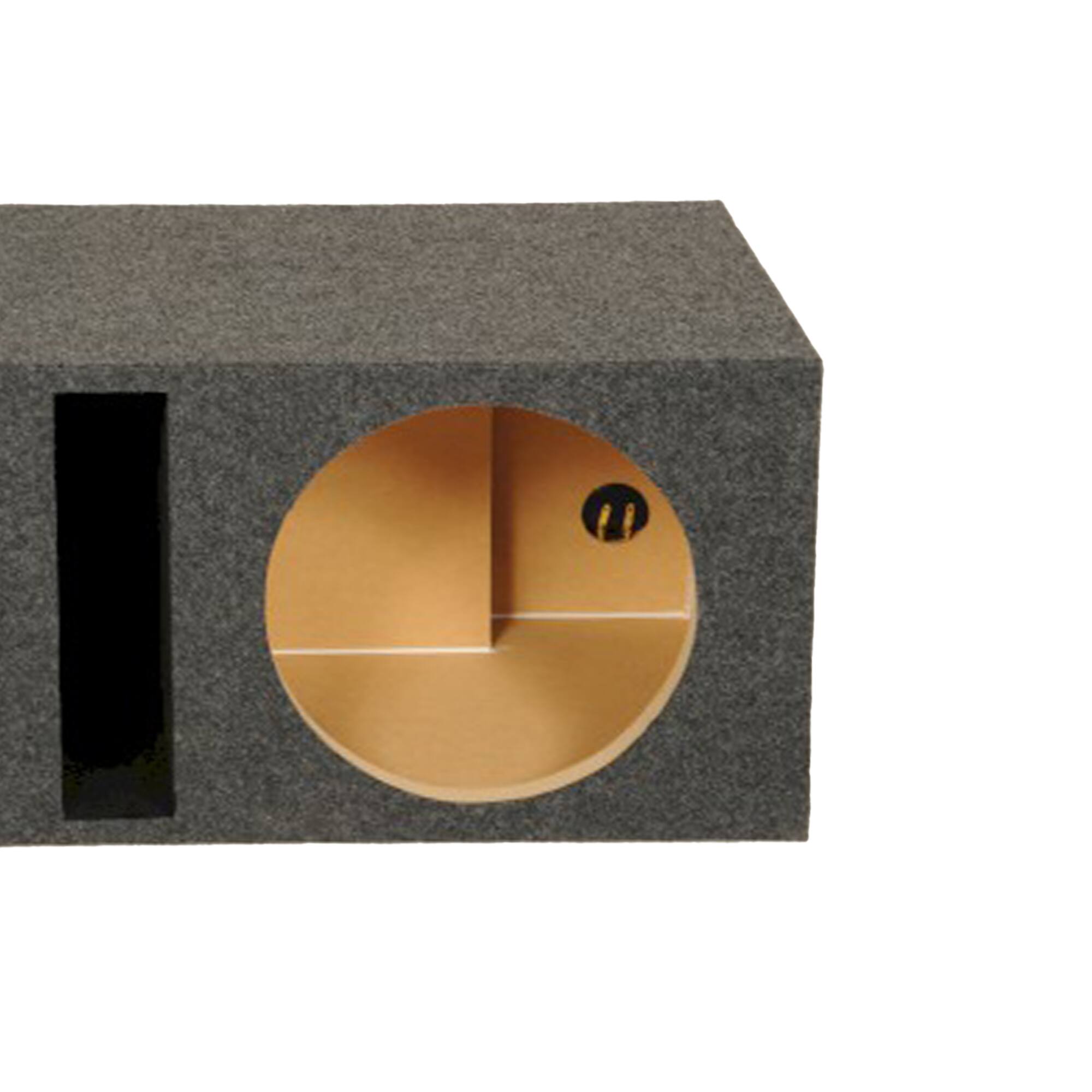 Alt View 2. QPower - Q Power 2 Hole 12-Inch Vented Heavy Duty Subwoofer Enclosure, Charcoal Grey - CHARCOAL GREY.