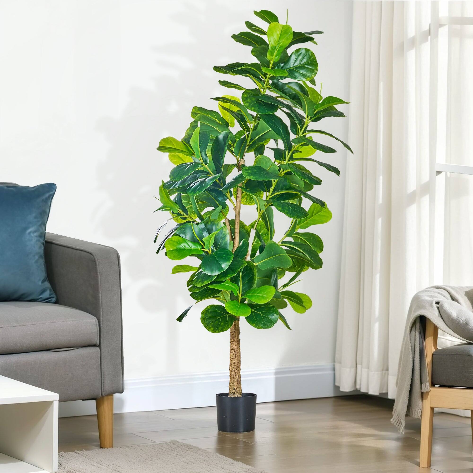 Front. Vecelo - 5.9ft Artificial Monstera Plant with Real-Touch Leaves, Adjustable Branches & Durable Pot for Home Decor - Green.