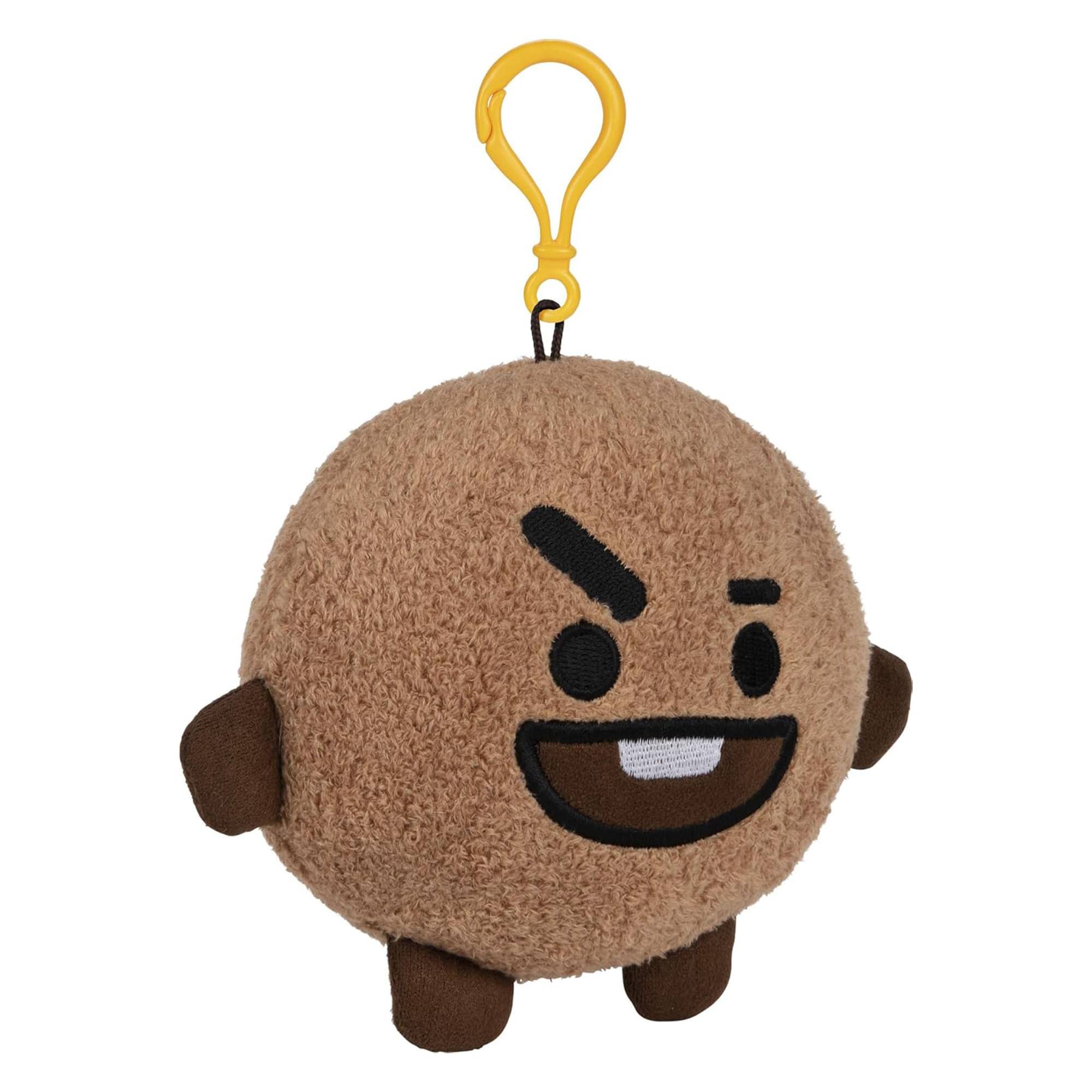 Alt View 1. Gund - Line Friends BT21 4 Inch Plush Backpack Clip | Shooky - Brown.