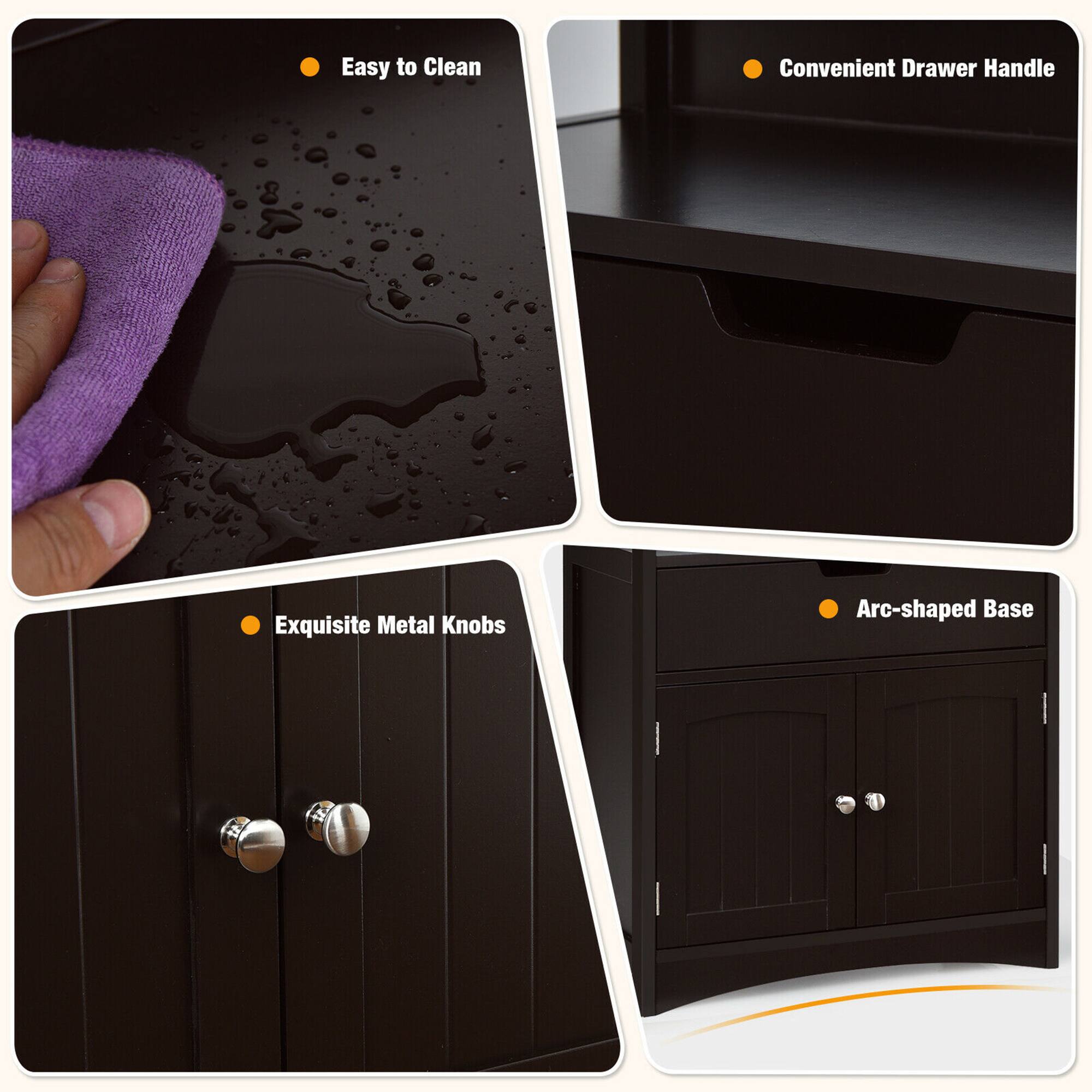 - Easy to Clean
- Convenient Drawer Handle
- Exquisite Metal Knobs
- Arc-shaped Base
