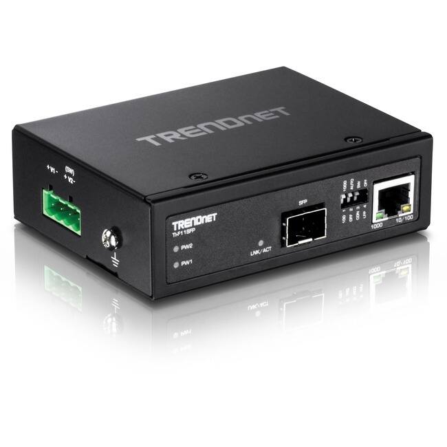 TRENDNET  
TF11SFP  
10/100/1000  
LINK/ACT  
PW1  
PW2  
10/100  
1000