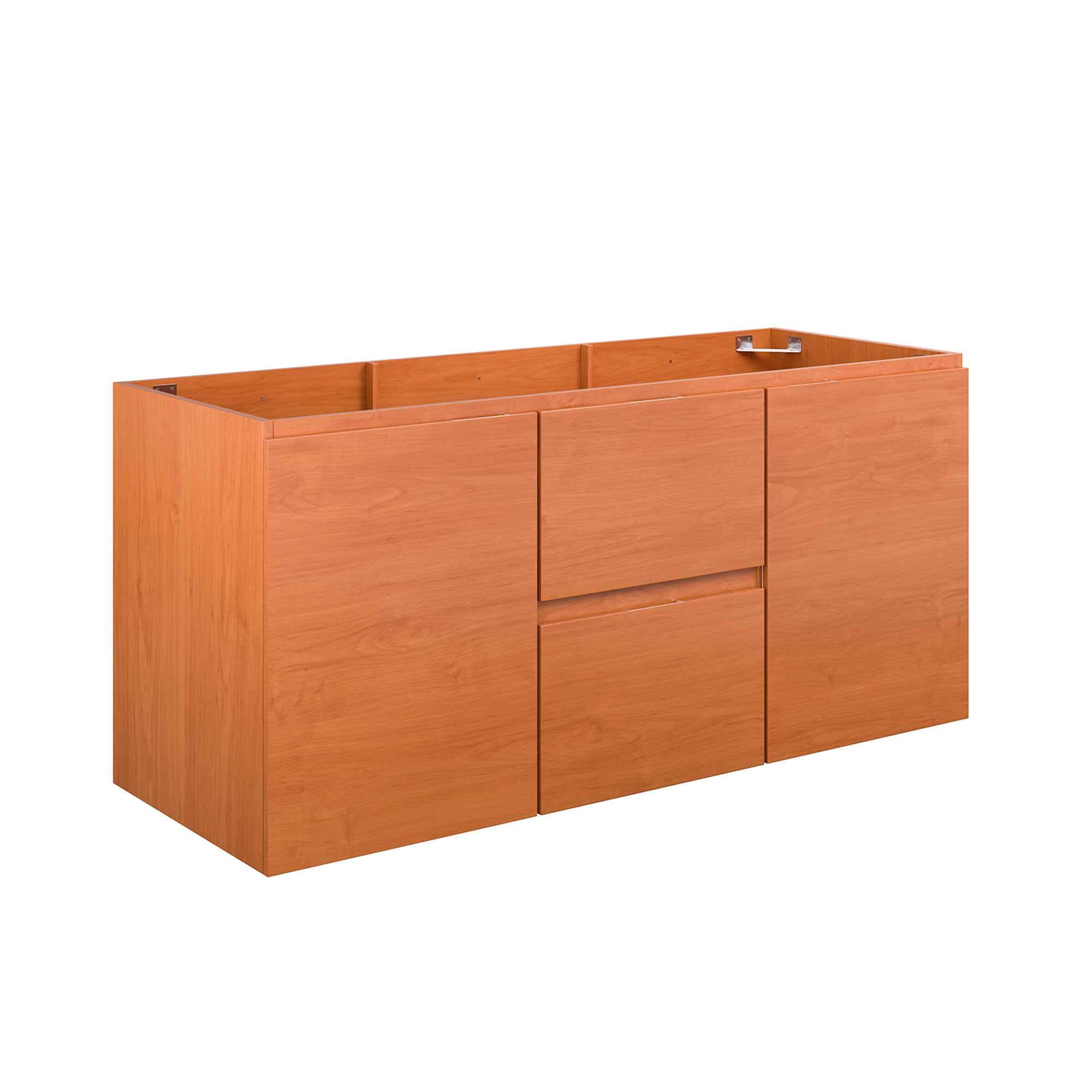Angle. Modway - Scenic Wall-Mount Bathroom Cabinet Basin Not Included by Modway - Cherry Walnut.