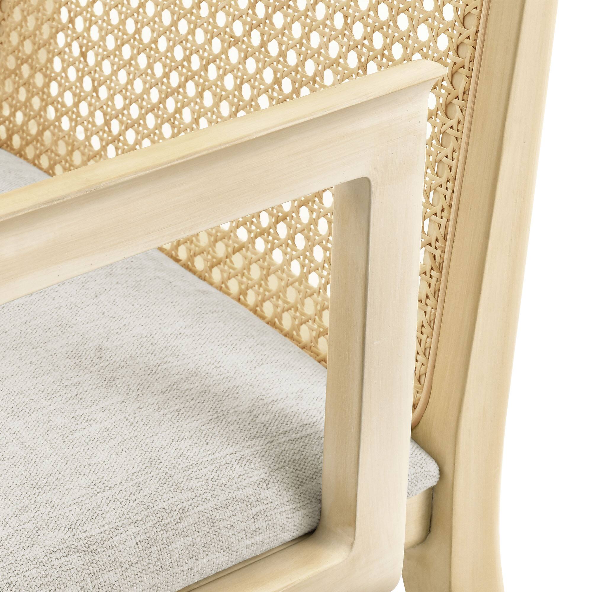 Alt View 5. Modway - Monarch Wood and Rattan Dining Armchair by Modway - Antique White Natural Heathered Weave Ivory.