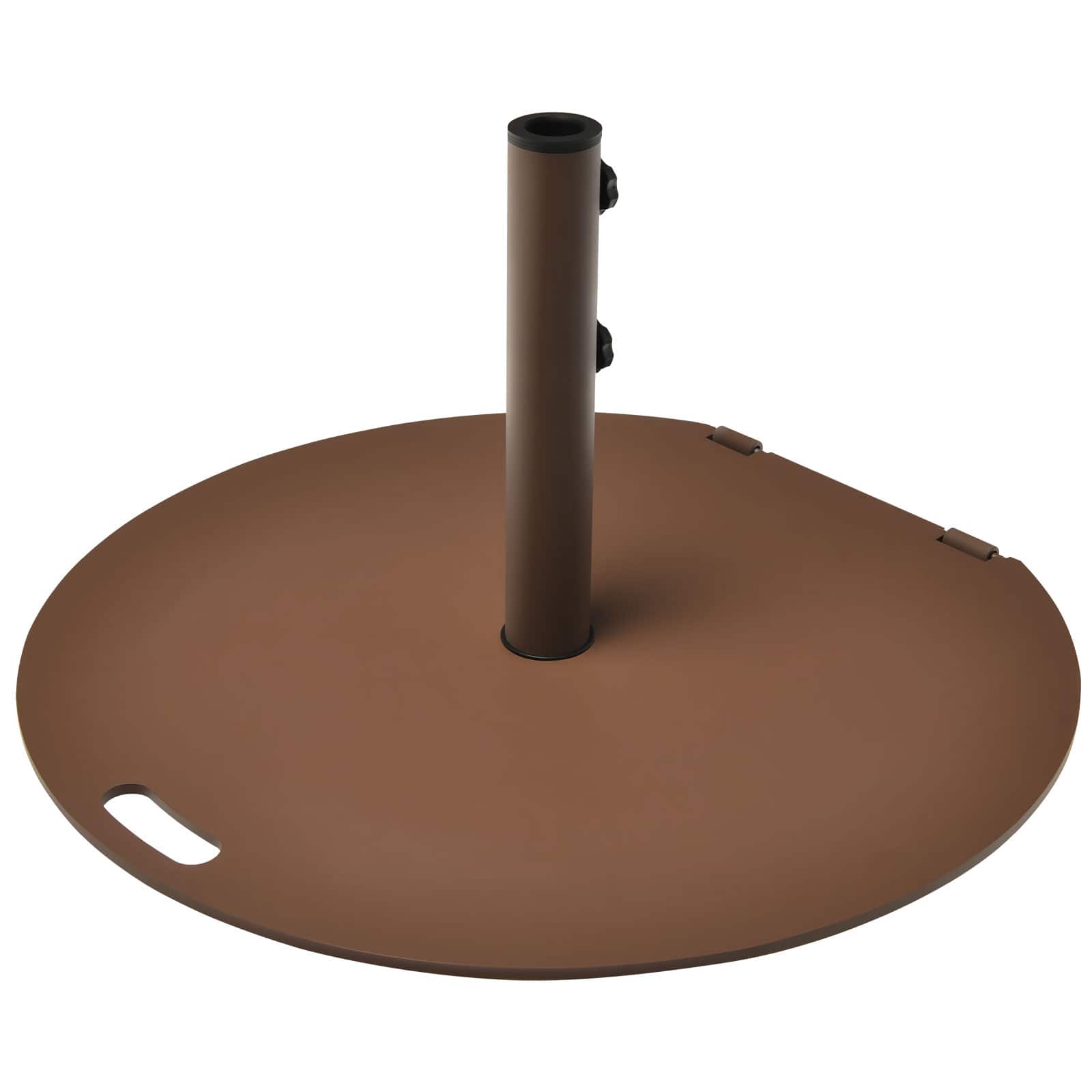 Costway - Patio 50LBS Umbrella Base Market Umbrella Stand Wheels Handle - Brown