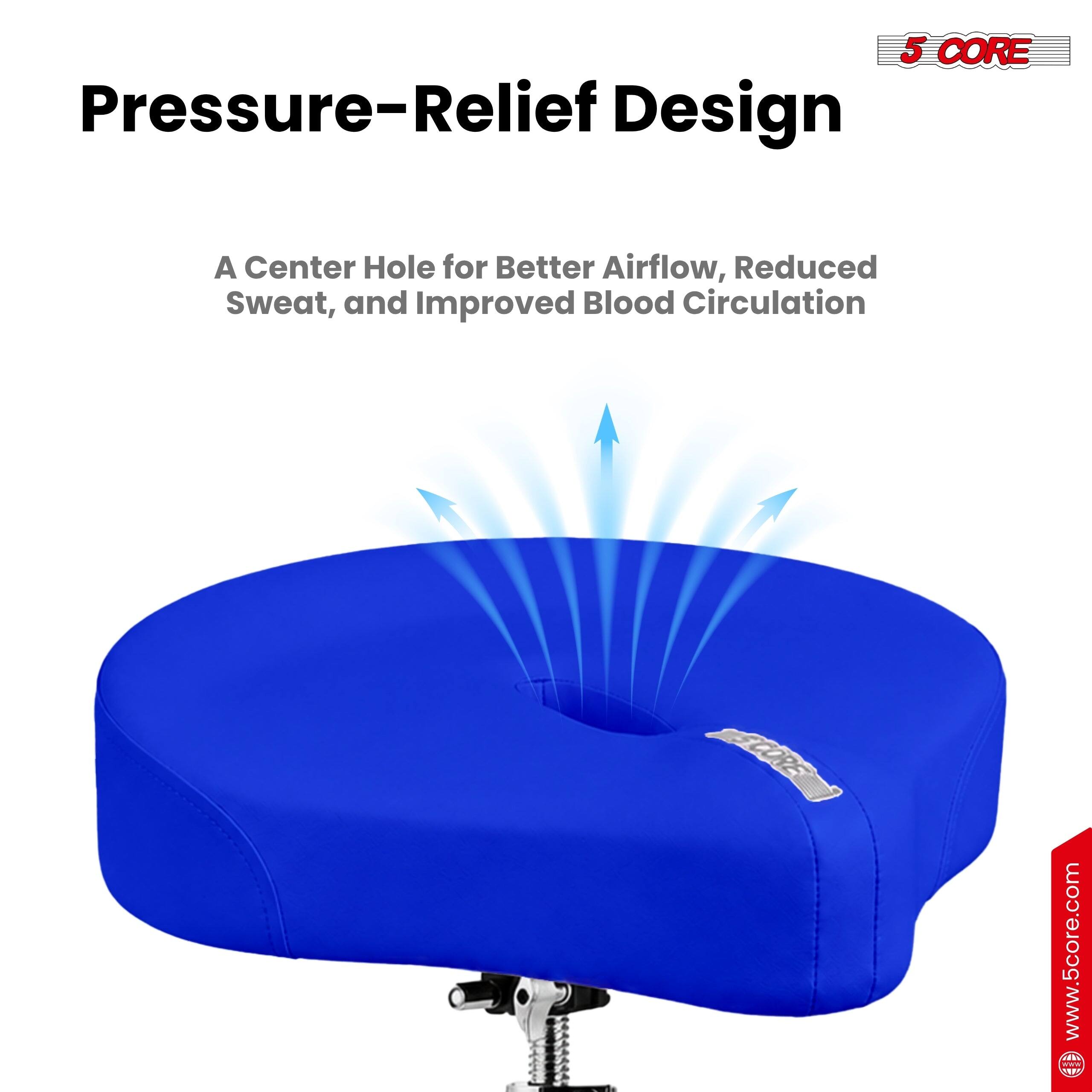 5 CORE Pressure-Relief Design  
A Center Hole for Better Airflow, Reduced Sweat, and Improved Blood Circulation  
www.5core.com