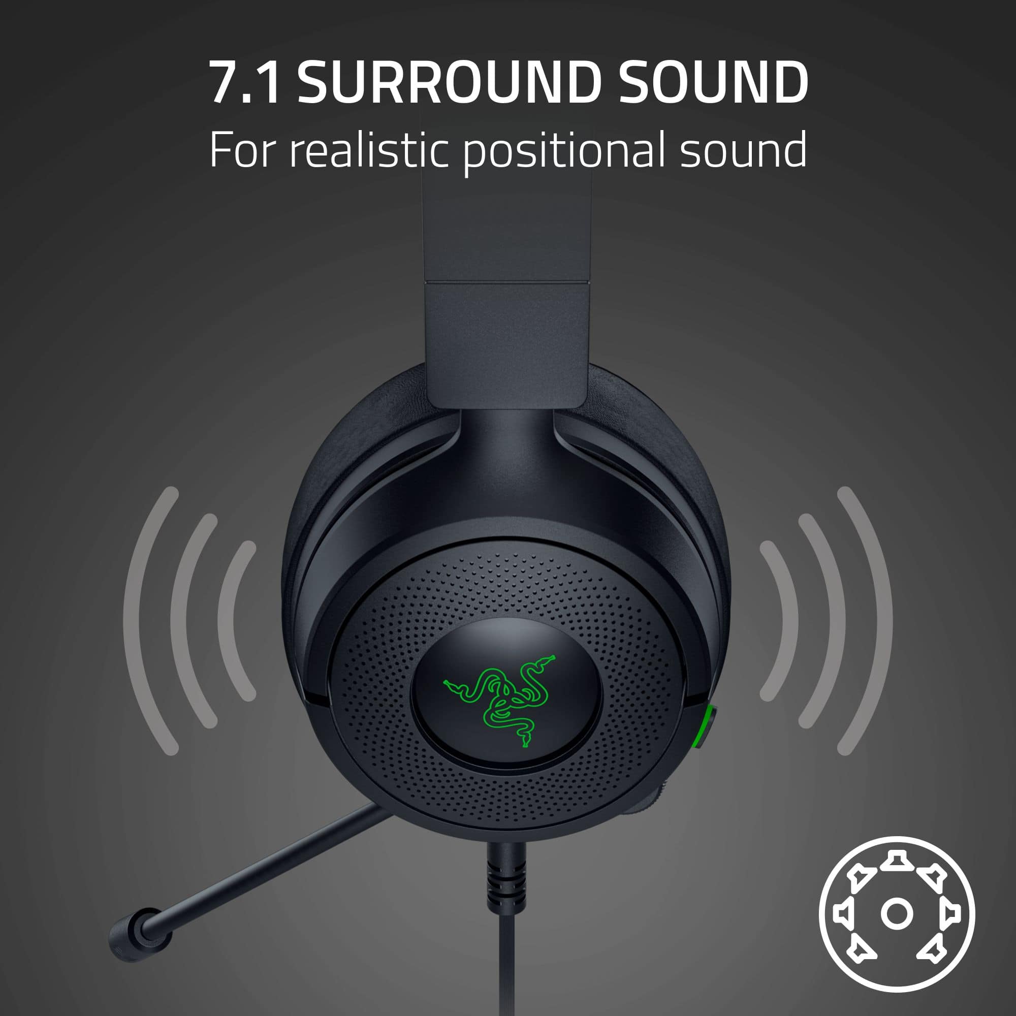 7.1 SURROUND SOUND
For realistic positional sound