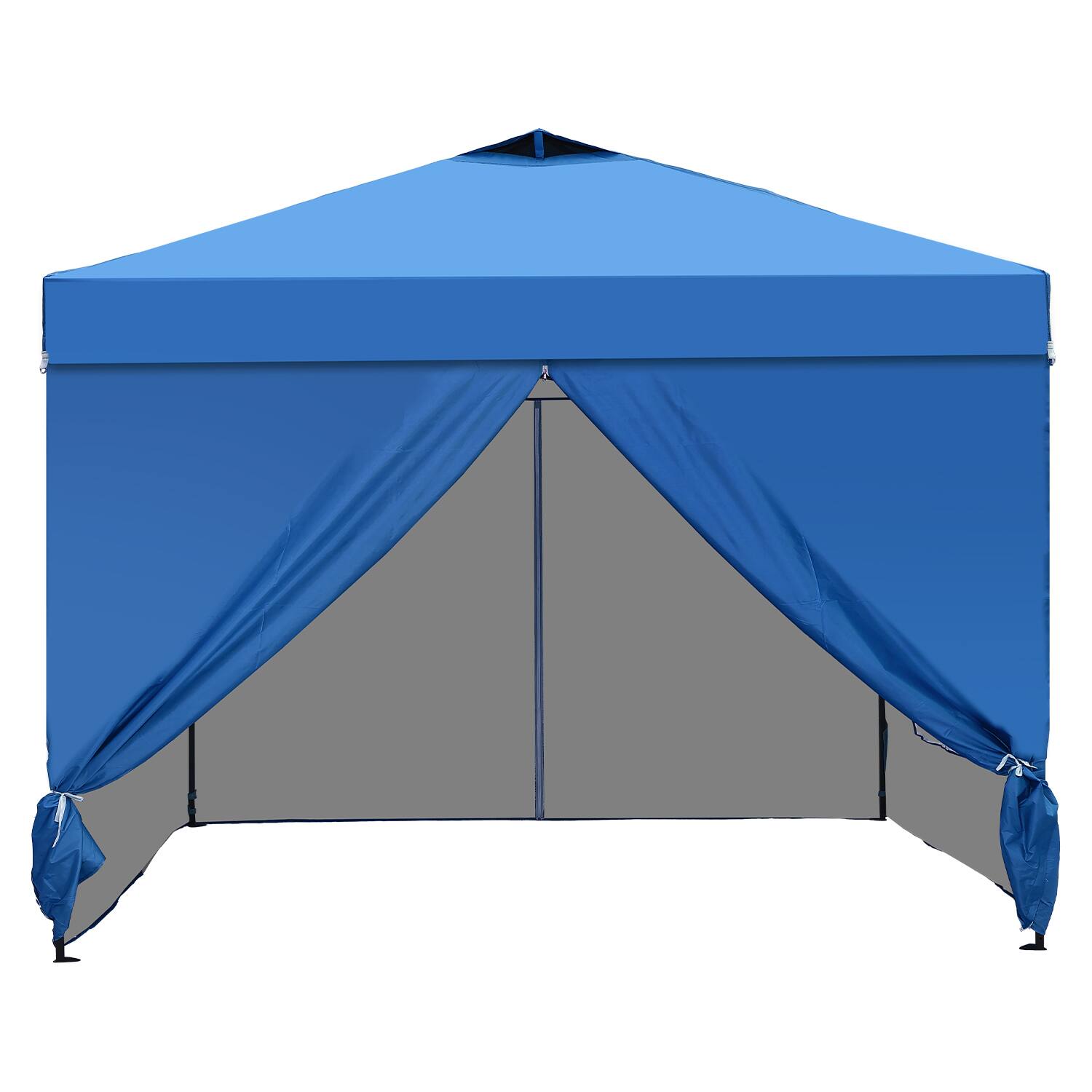 Alt View 1. Ainfox - Ainfox 12x12 Pop Up Canopy Tent with Center Lock,Easy Set up for Pool,Events,Parties,and Camping,with Wheel Bag - blue.