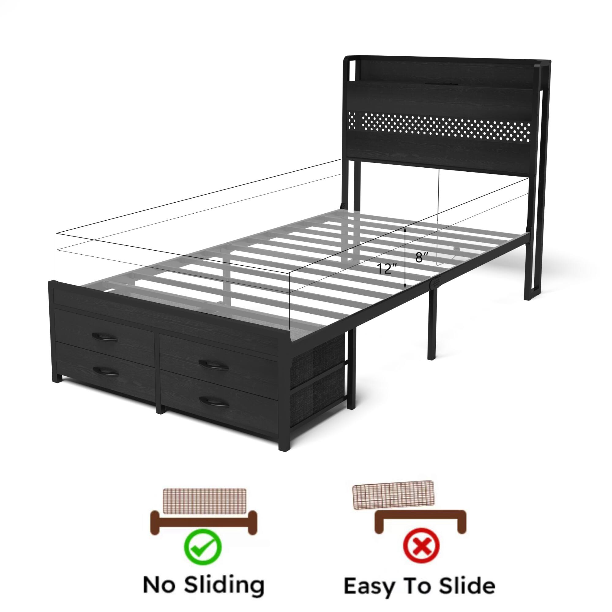 12" x 8"  
No Sliding  
Easy To Slide