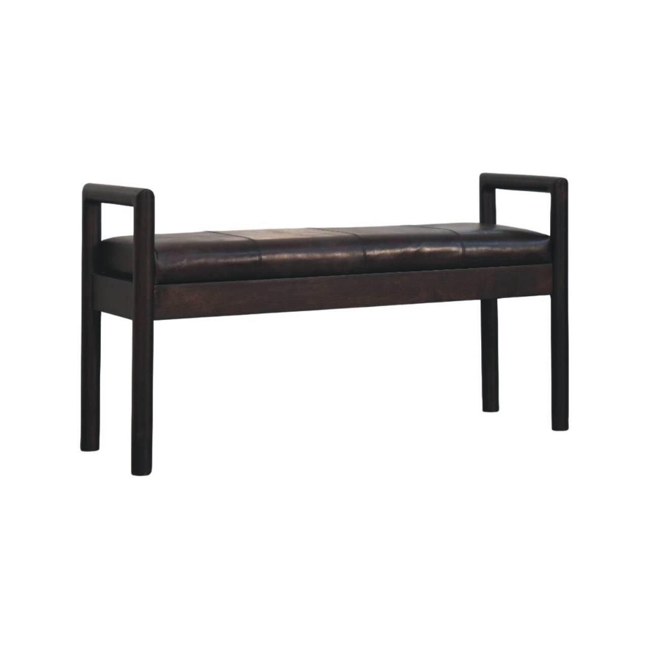 Left. Artisan Furniture - Artisan Furniture Solid Wood Gridline Bench - Brown.