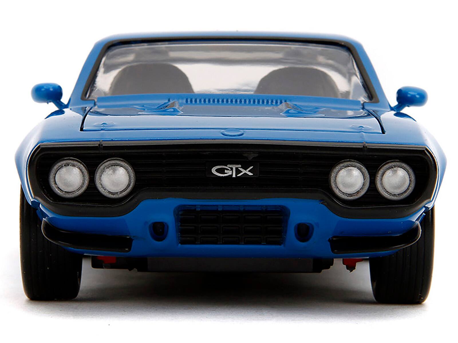 Alt View 5. Jada - 1972 Plymouth GTX #34 Blue with Graphics "Bigtime Muscle" Series 1/24 Diecast Model Car by Jada - Multicolor.