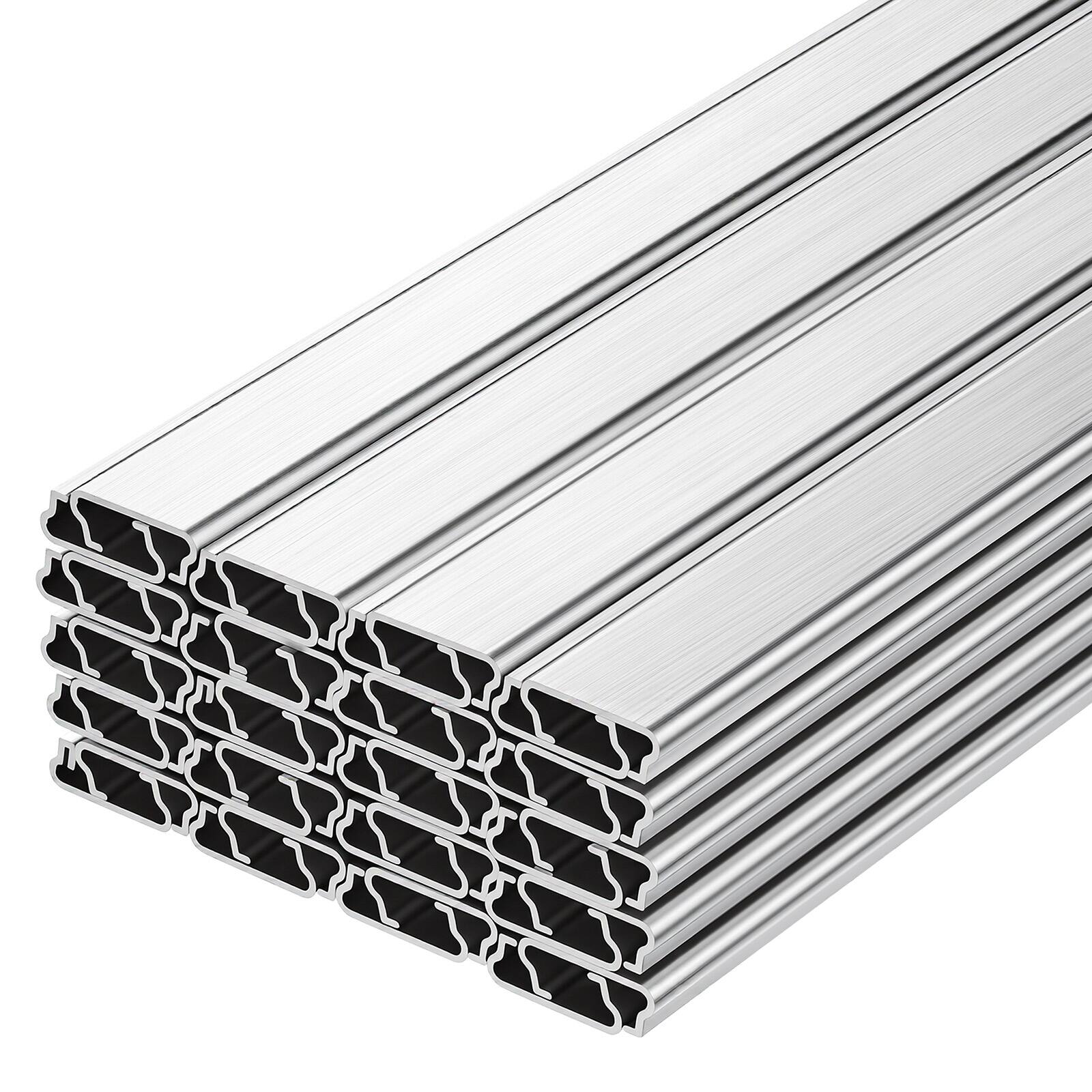 Alt View 5. VEVOR - Greenhouse Spring Wire and Lock Channel, 40 Packs 6.56 ft PVC-Coated Wiggle Wire & Aluminum Alloy Channel Bundle Kit - Silver.