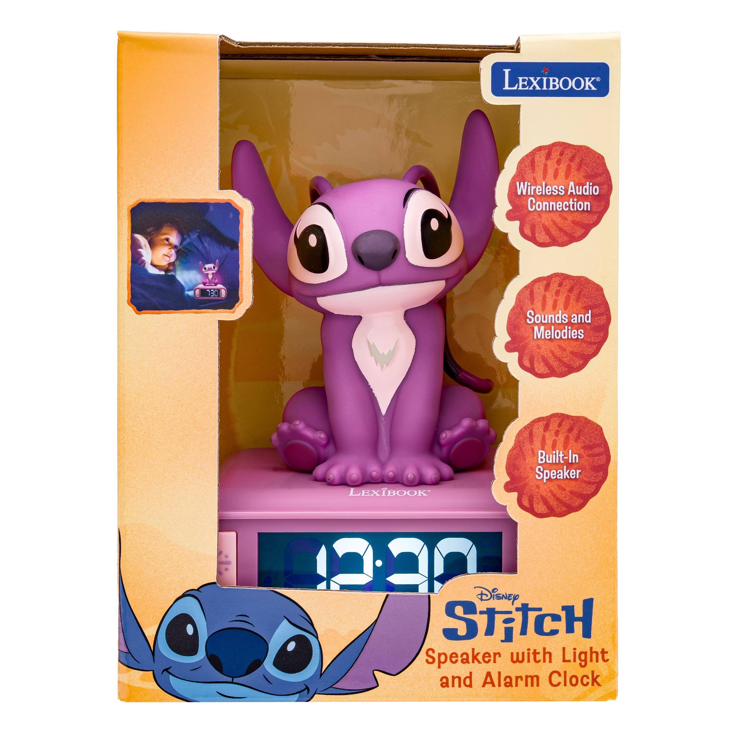 LEXIBOOK  
Wireless Audio Connection  
Sounds and Melodies  
LEXIBOOK  
Built-In Speaker  
Disney Stitch Speaker with Light and Alarm Clock