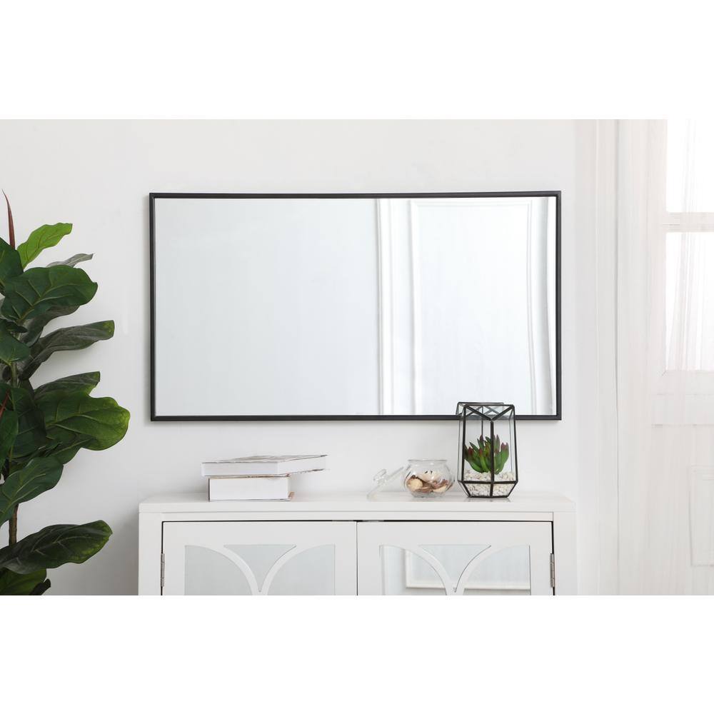 Alt View 4. Elegant Decor - Metal frame rectangle mirror 20 inch in Black - Black.