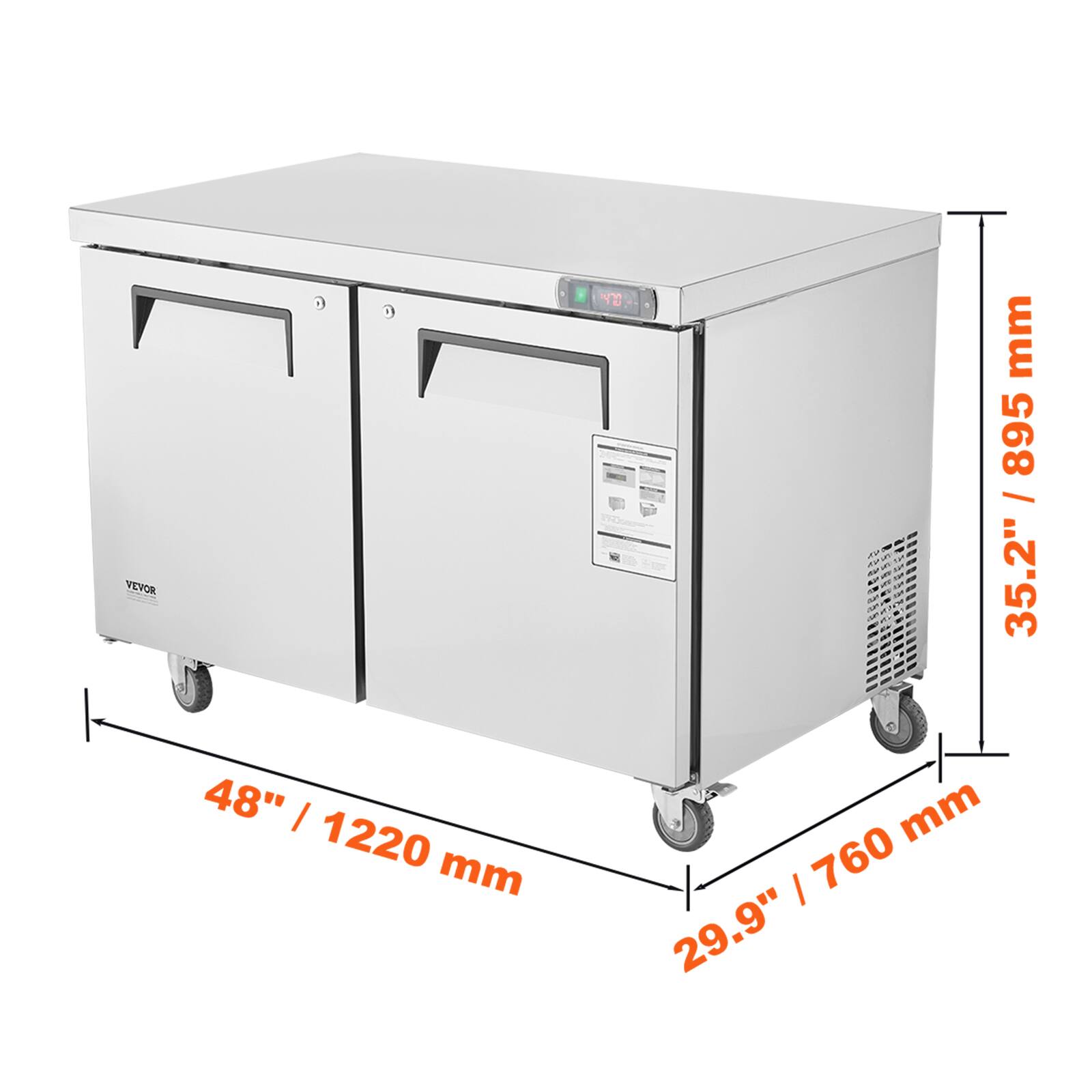 VEVOR Y8  
35.2" / 895 mm  
48" / 1220 mm  
29.9" / 760 mm