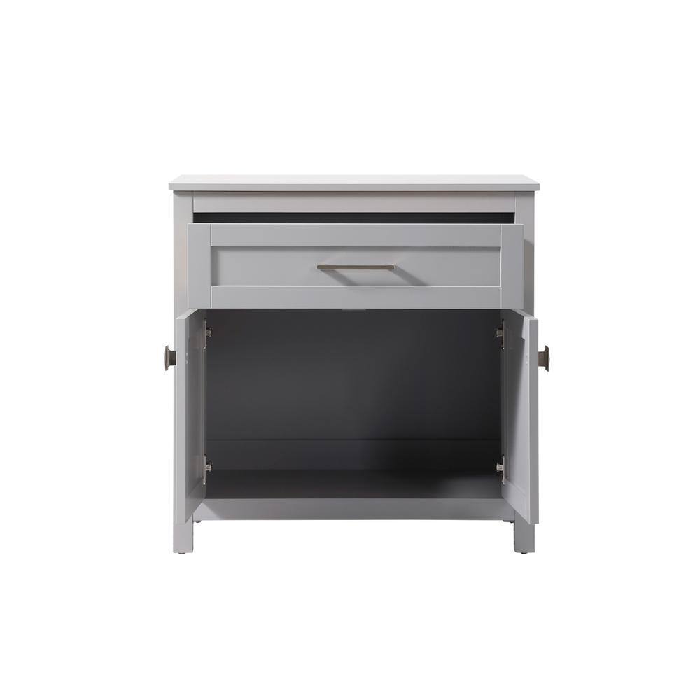 Alt View 3. Elegant Kitchen and Bath - 30 Inch Wide Bathroom Storage Freestanding Cabinet In Grey - Grey.