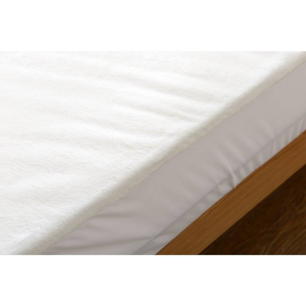 Alt View 2. Cheer Collection - Velvet Plush Waterproof Mattress Protector - White.
