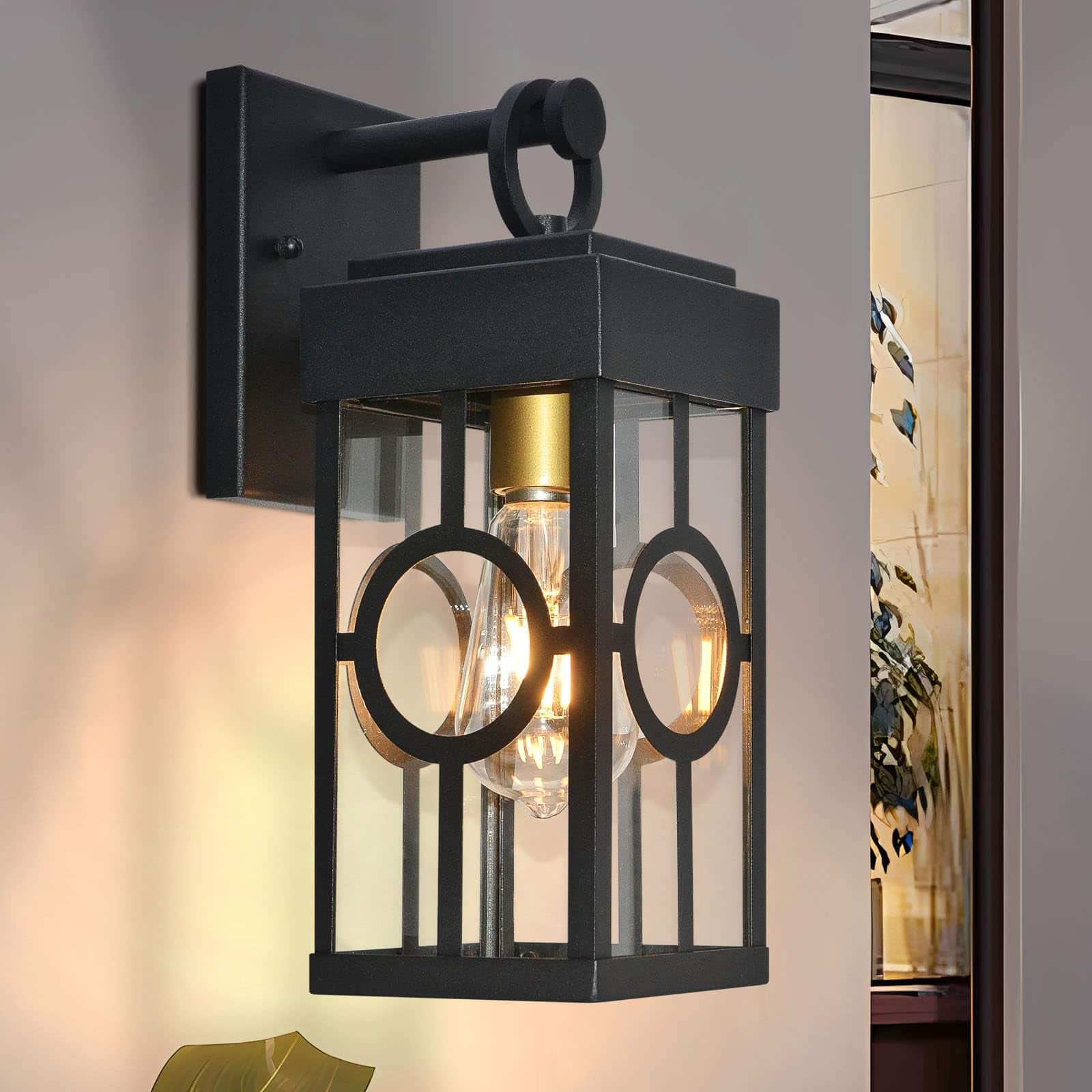 COTTAGE - Alvime Outdoor Wall Light Fixtures Exterior Lanterns Waterproof Patio Sconce Porch Outside Lights For House - Texture black