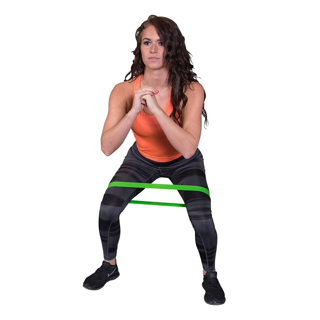 Left. Amber Sporting Goods - Body Solid Tools (BSTBM1) Mini Bands for Workout Resistance Exercise & Physical Therapy, Core Strength, Very Light - Yellow.