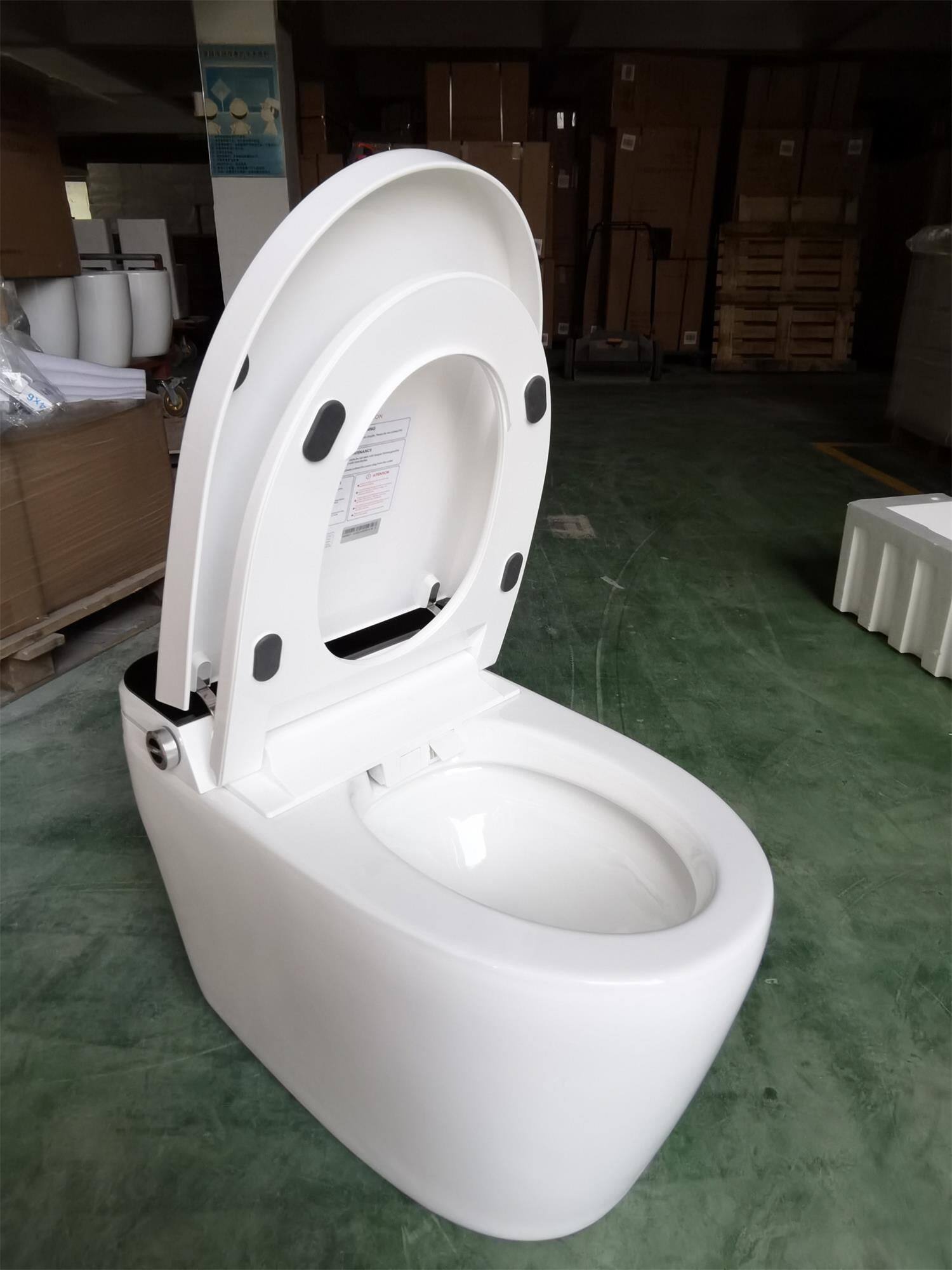 Alt View 5. Boyel Living - Smart Toilet Bidet Seat Foot Sensor Auto Open Close LED Night Light Warm Water Dryer White - White.