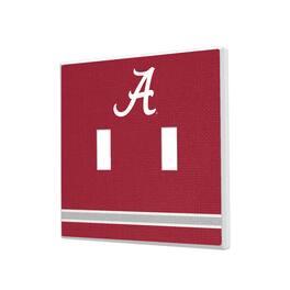 Keyscaper - Alabama Crimson Tide Stripe Design Double Toggle Lightswitch Plate - Multicolor