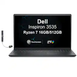Dell - Upgraded - Inspiron 3535 Laptop 15.6 FHD (AMD Ryzen 7 7730U, 16GB DDR4, 512GB M.2 PCIe SSD, Win 11 Pro) w/USB Hub - Black
