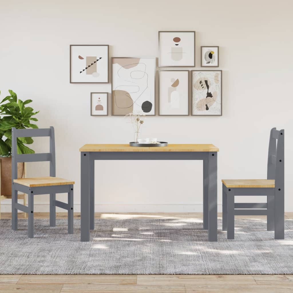 Alt View 2. Boyel Living - 15.7x18.1x35.4 in Gray Minimalist Desig Set of 2 Solid Pine Wood Dining Chairs - Gray.