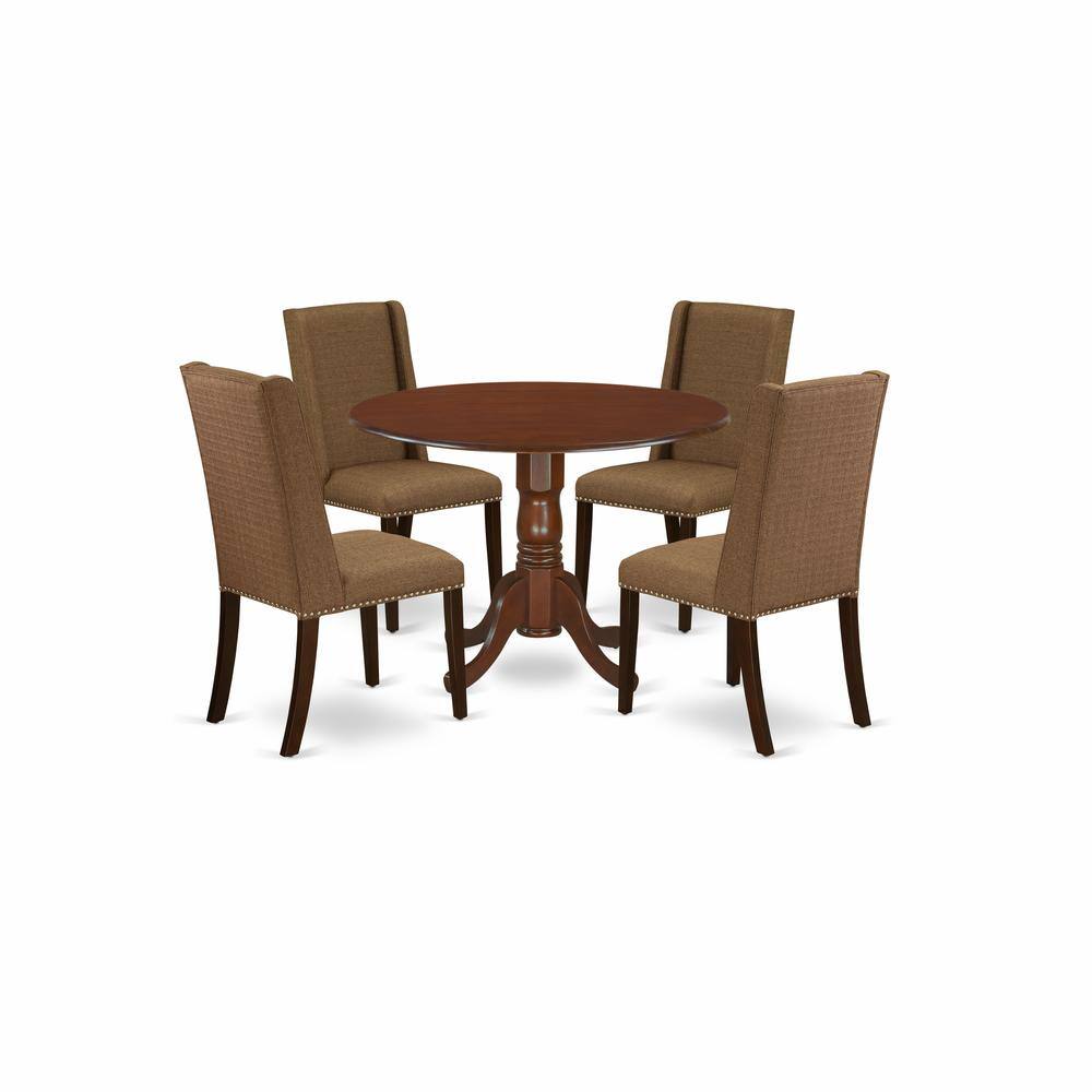 Back. East West Furniture - Dining Room Set Mahogany - Brown.