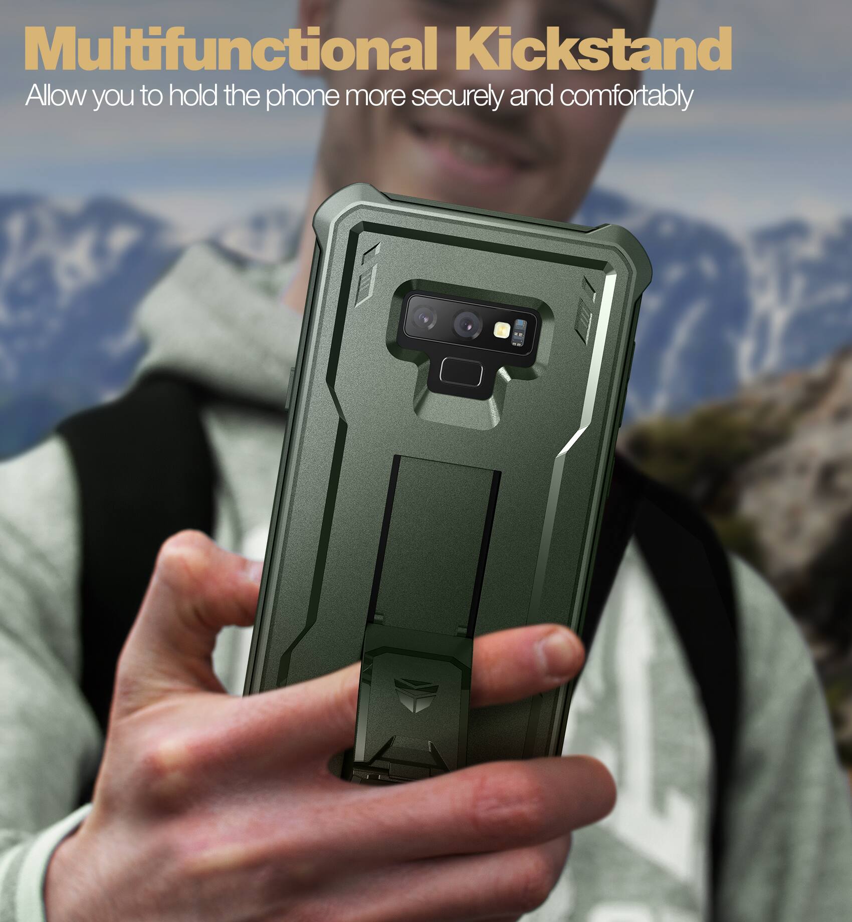 Multifunctional Kickstand  
Allow you to hold the phone more securely and comfortably