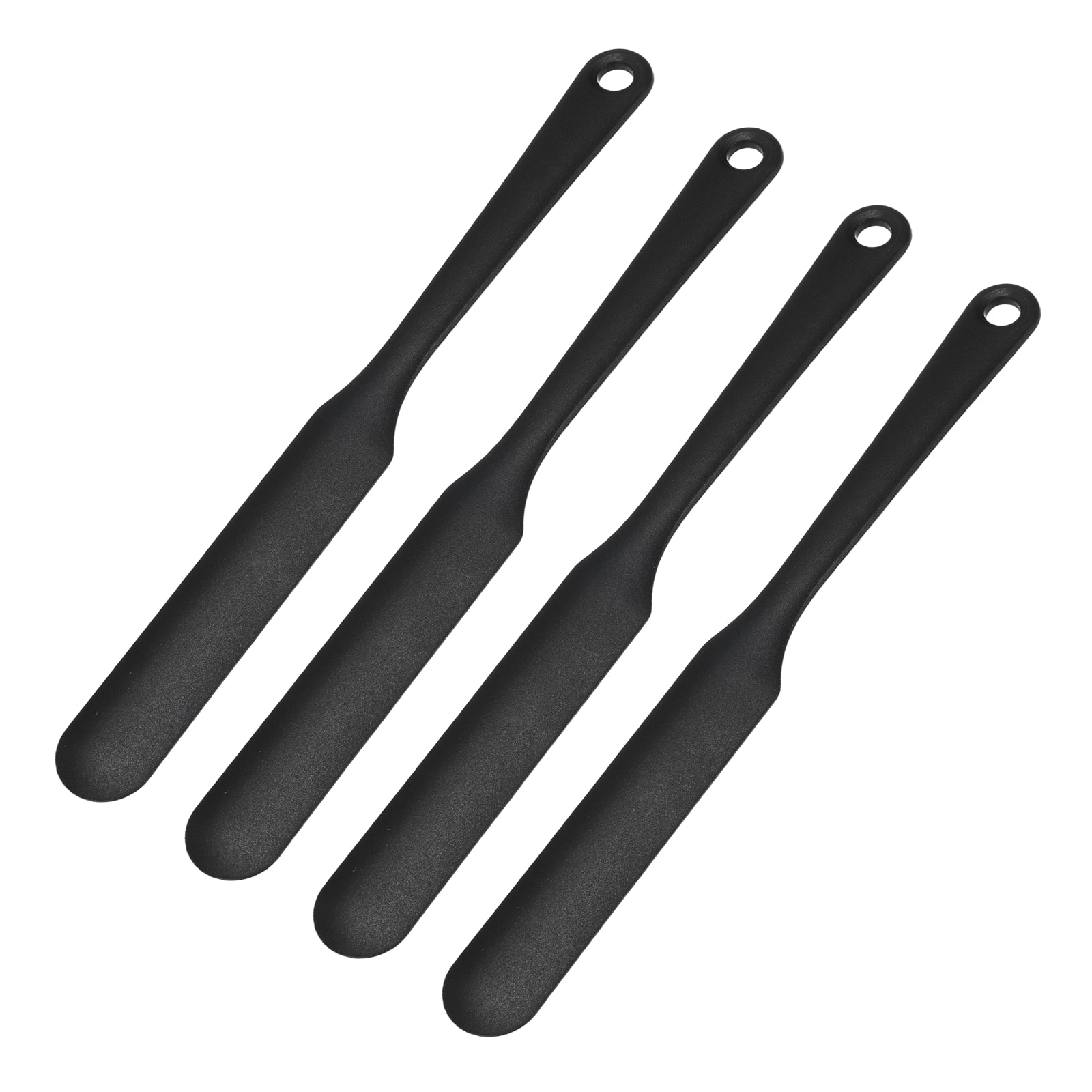 "Unique Bargains - 4pcs Silicone Jar Spatula, 8"" Long Thin Heat Resistant Smooth Scraper for Peanut Butter & Bottles - Black" price history on PriceWatchPro