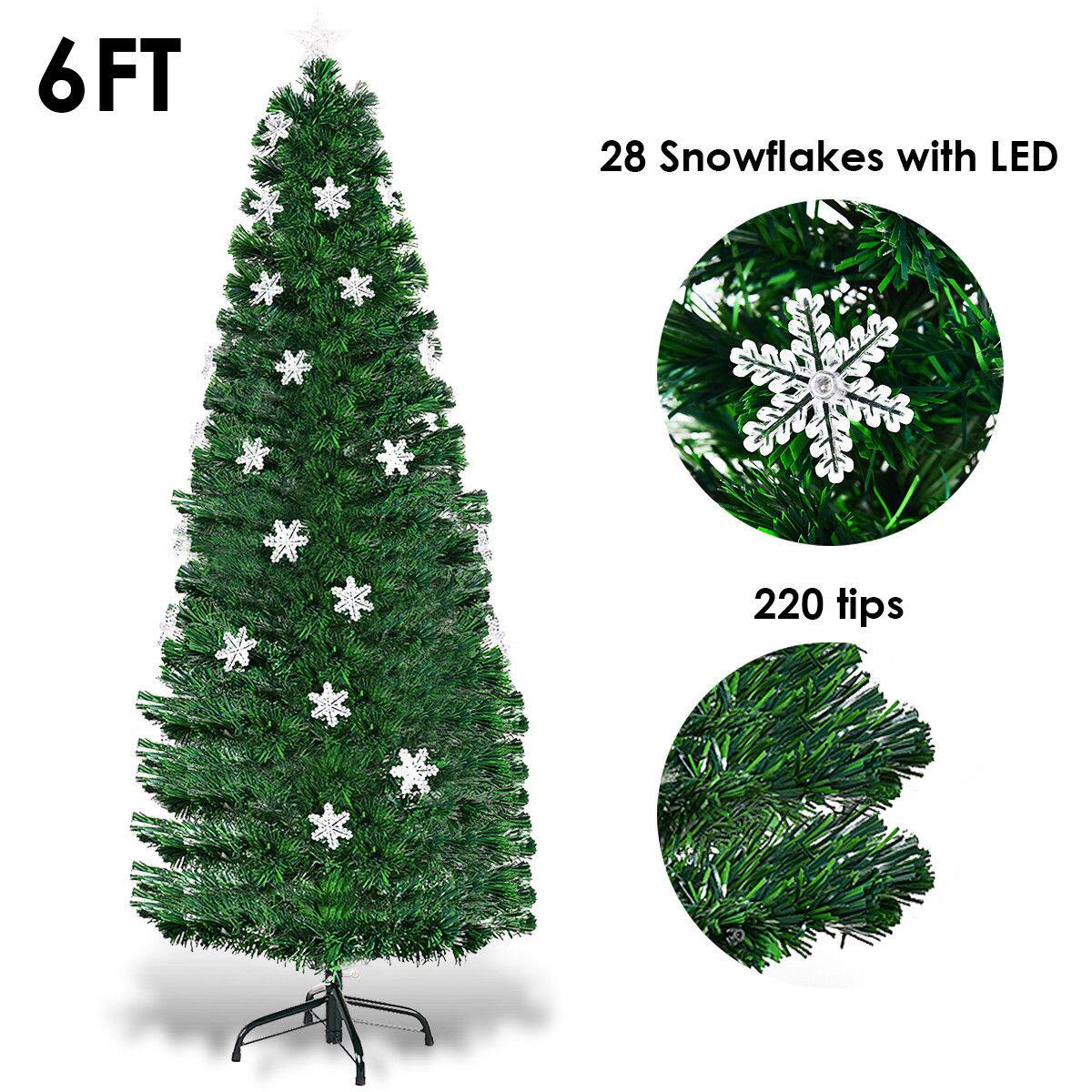"6FT 28 Snowflakes with LED 220 tips"