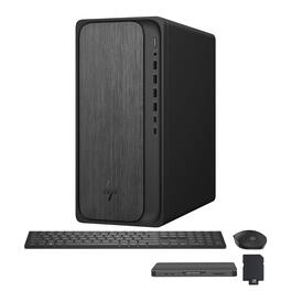 HP - OmniDesk Desktop,AMD Ryzen 7 8700G,AMD Radeon 780M,64GB RAM,4TB SSD+1TB Dock Set,Keyboard&Mouse,Win 11 - Black