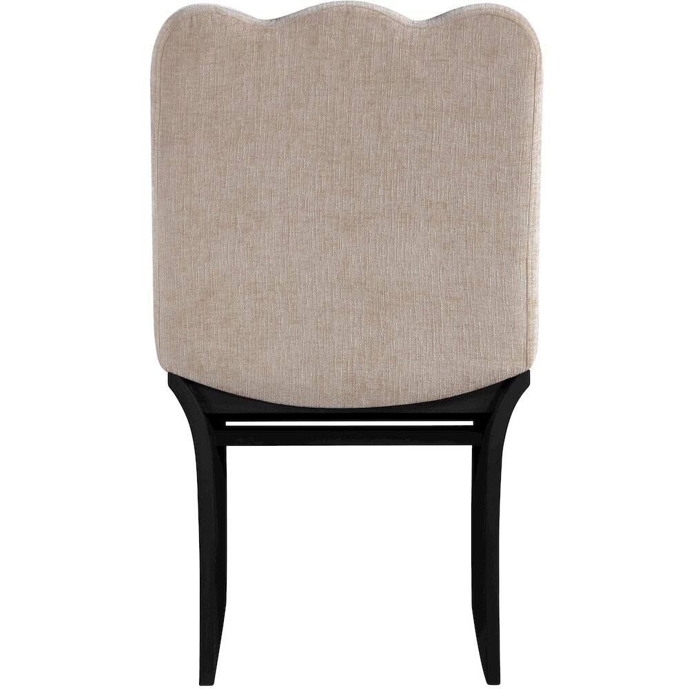 Alt View 2. Meridian Furniture - Shaw Beige Chenille Fabric Upholstered Dining Chair - Black.
