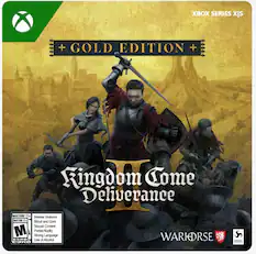 Xbox Series X Gold Edition + Kingdom Come Deliverance: Mature 17+ Intense Violence, Blood and Gore, Sexual Content, Strong Partial Nudity, Language, ESRB Use of Alcohol.