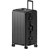 Front. LUGGEX - LUGGEX Zipperless Aluminum Frame Checked Luggage, 30" Suitcase with TSA Lock and Spring Loaded Spinner Wheels - ZX-Core - Black.