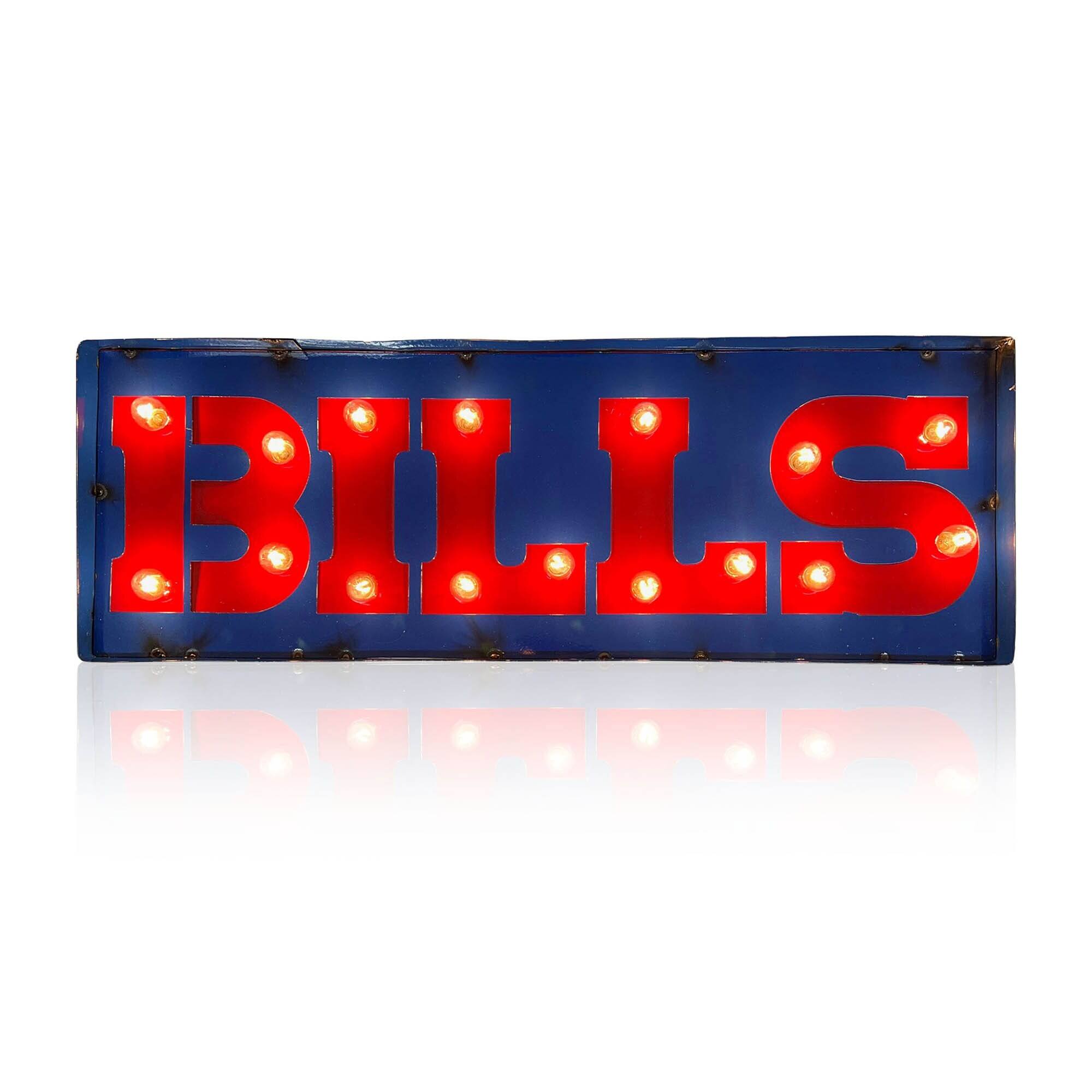 Buffalo Bills 25" x 9" Lighted Recycled Metal Street Sign