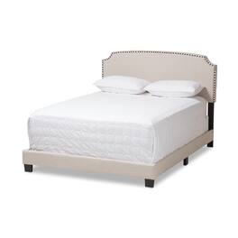 Baxton Studio - Odette Modern and Contemporary Fabric Upholstered Bed - Light Beige