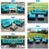 Alt View 7. Costway - 5PCS Patio Rattan Furniture Set Cushioned Sofa Chair Tea Table - Turquoise.