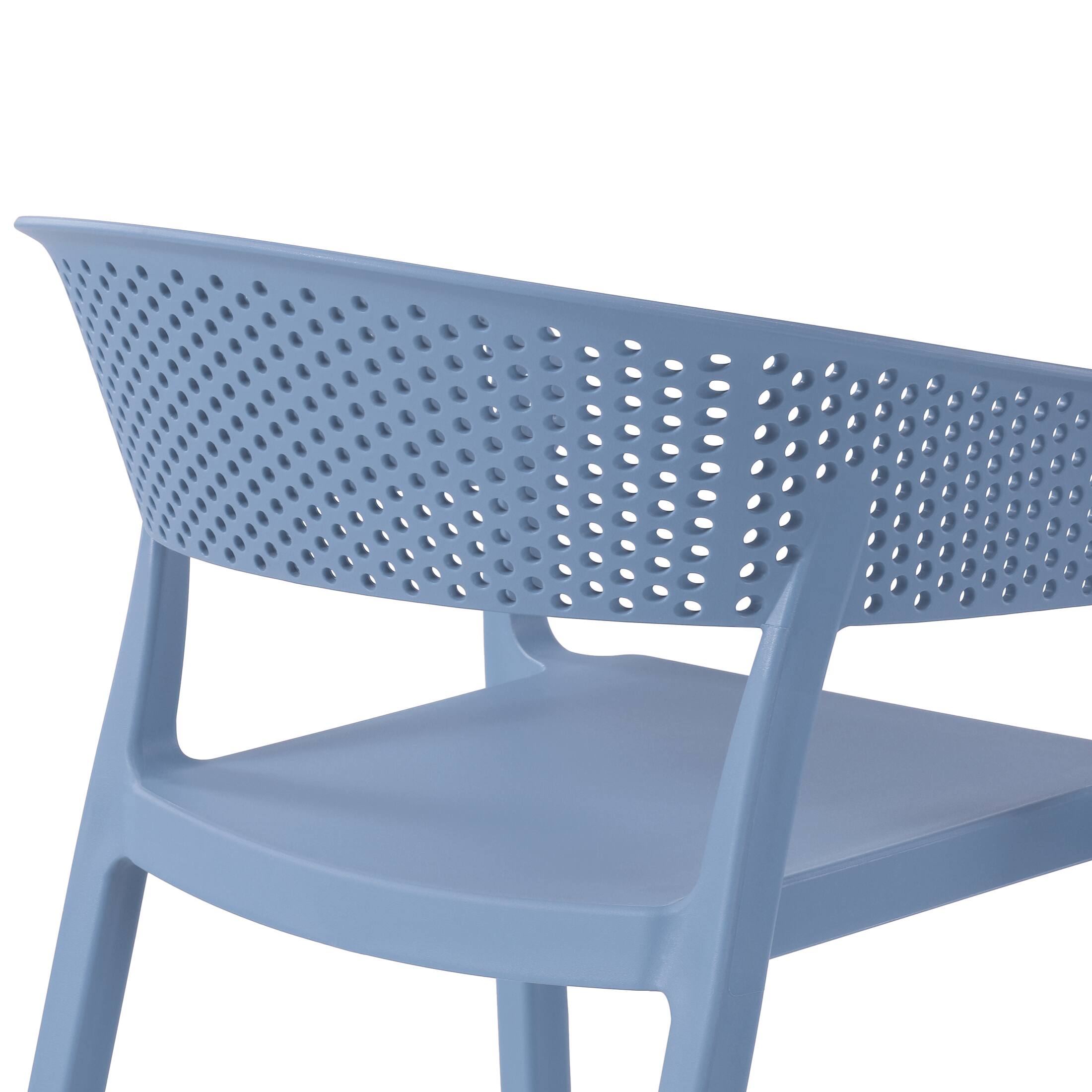 Alt View 3. WestinTrends - WestinTrends Playa 5-Piece Outdoor Metal Frame Square Dining Table Patio Set with Stackable Patio Dining Chairs - French Blue.