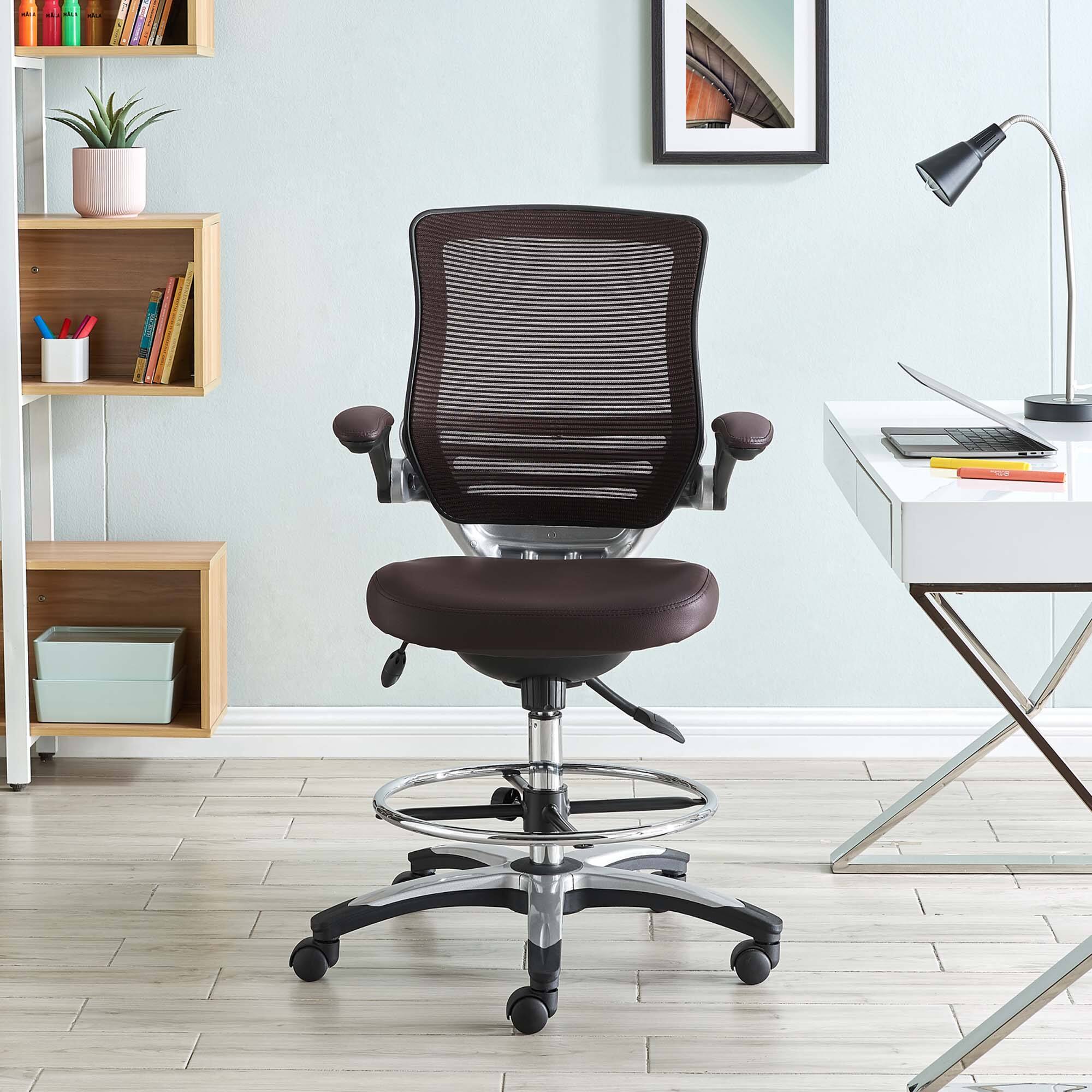 Alt View 1. Modway - Edge Drafting Chair by Modway - Brown.