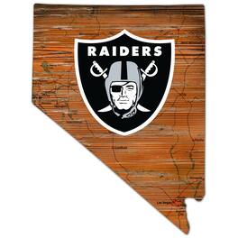 Fan Creations - Las Vegas Raiders 23.5" x 23.5" Distressed State with Logo Sign - Multicolor