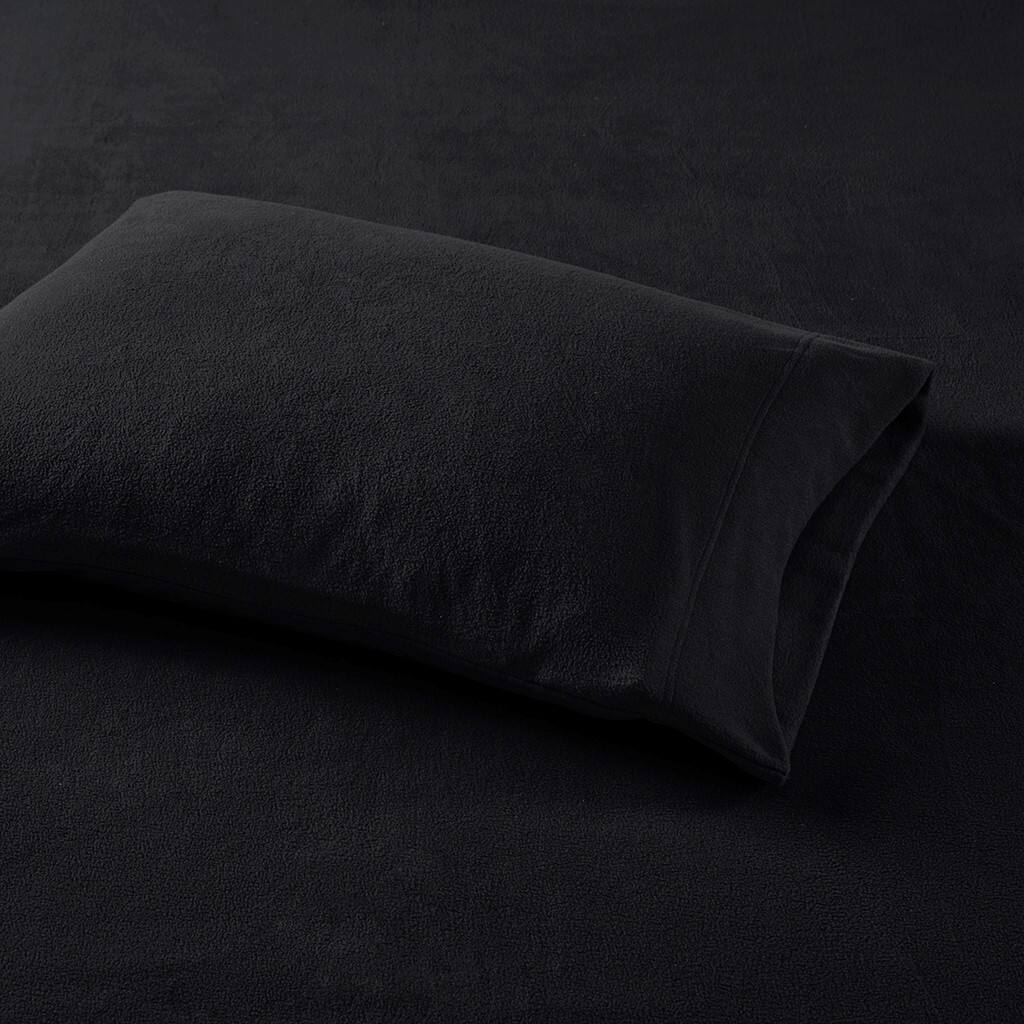 Alt View 2. Gracie Mills - Gracie Mills Lenora Microfleece Cozy Sheet Set - Black.