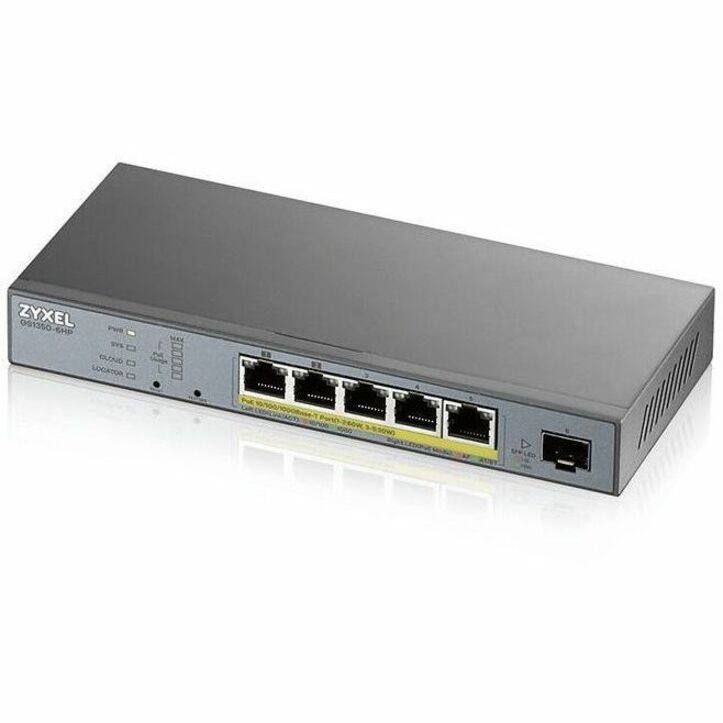 ZYXEL GS1360-6HP

PORTS:
- 10/100/1000 RJ45 Ethernet Ports (24)
- 10/100/1000 SFP Ports (2)

LOCATOR LED

POWER LED

MODEL: GS1360-6HP