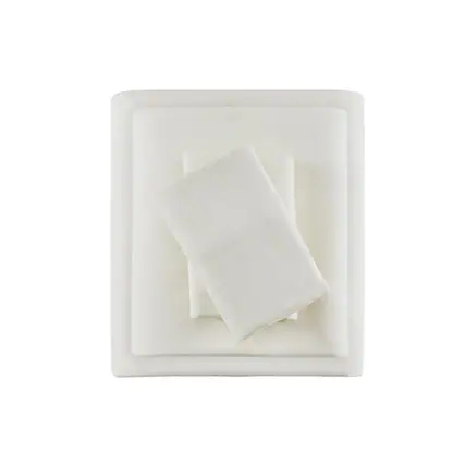 Front. Gracie Mills - Gracie Mills Persephone Cotton Flannel Sheet Set - Ivory Solid.